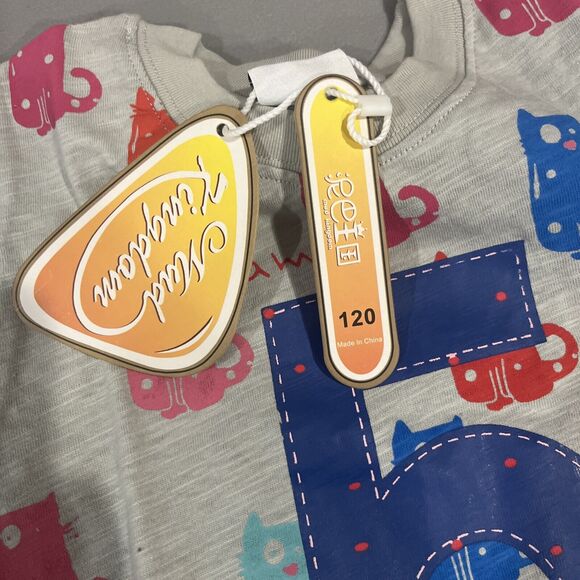 5th Birthday Shirt Girls 5T Short Sleeve Cute Cartoon 5T Kittens - Picture 4 of 6